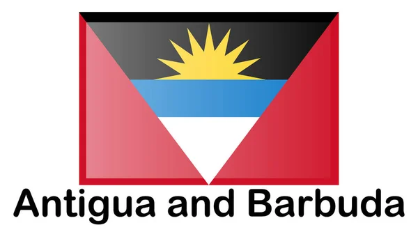 Antigua és Barbuda zászló. hivatalos színek és arányok helyes — Stock Vector