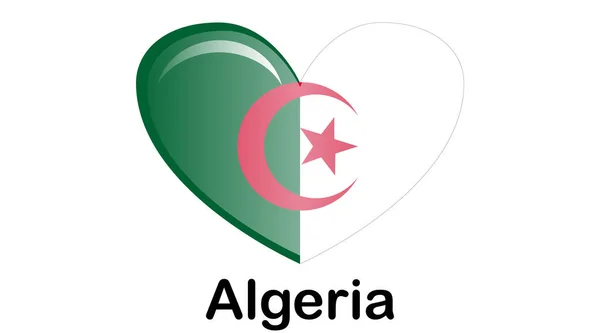 Orijinal ve basit Cezayir bayrağı resmi renklerle izole edilmiş ve — Stok Vektör