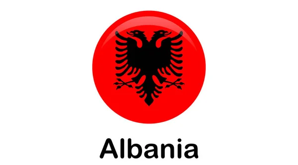 Albania bandiera nazionale, colori ufficiali e proporzione correttamente . — Vettoriale Stock