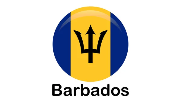 Illustration Drapeau de la Barbade pour continuer, Drapeau de la Barbade Iso — Image vectorielle