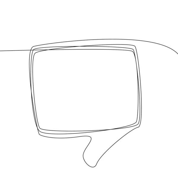 Continuous line drawing of speech bubble, Black and white vector — Stock vektor
