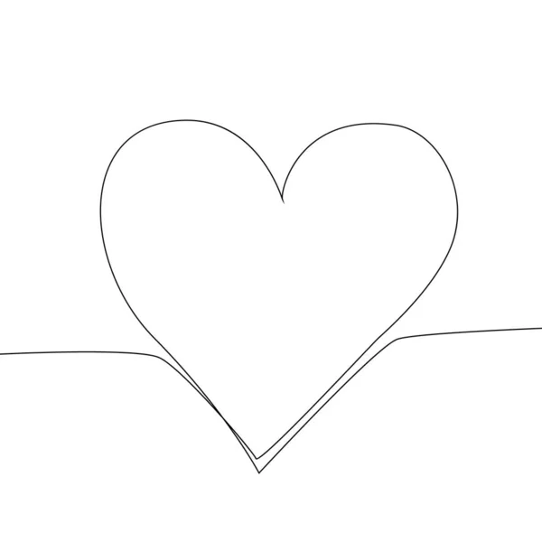 Continuous line drawing two hearts, Black and white minimalist i — Stock Vector