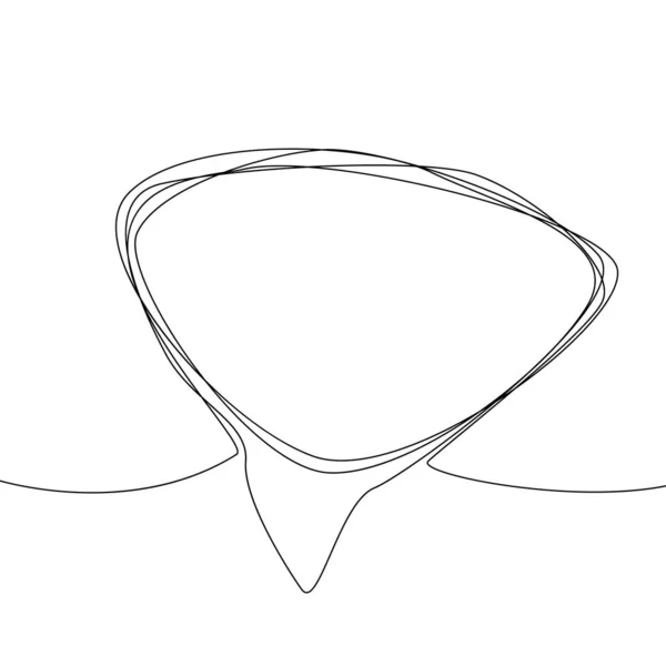 Continuous line drawing of speech bubble, Black and white vector — Stock vektor