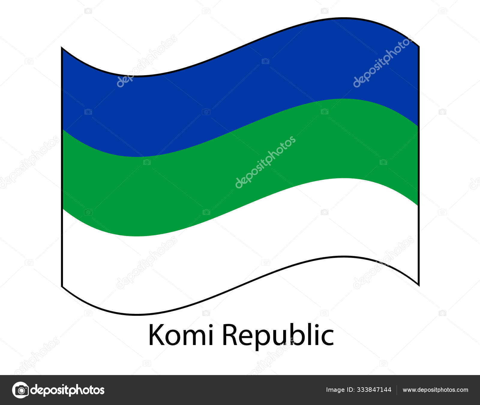 Флаг Республики Коми вектор
