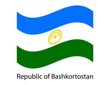 Bashkortostan bayrağı, Rus federasyon bölgesi. Etnik Rusya 