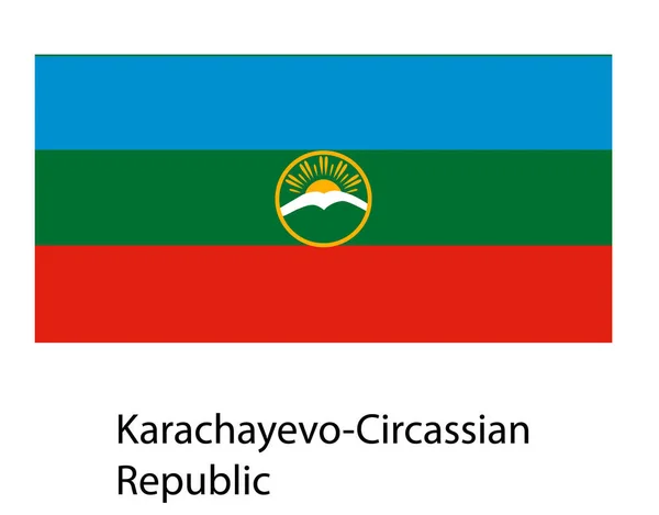 Флаг карачаево-черкесской иконки — стоковый вектор