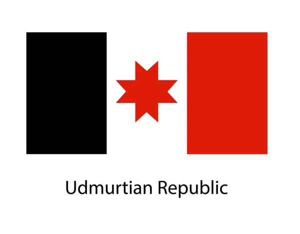 Udmurtia nationale vlag op witte achtergrond textuur. — Stockvector