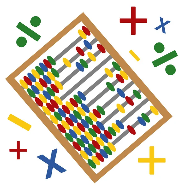 Een set van zes houten abacus voor wiskundige berekeningen, — Stockvector