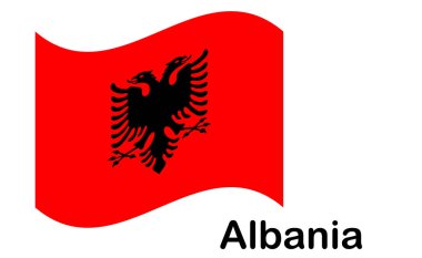 Arnavutluk ulusal bayrağı, resmi renkler ve doğru orantı.