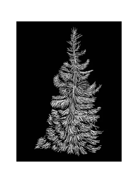 Abstract christmas tree with hand sketch line, illustration for — Stock vektor