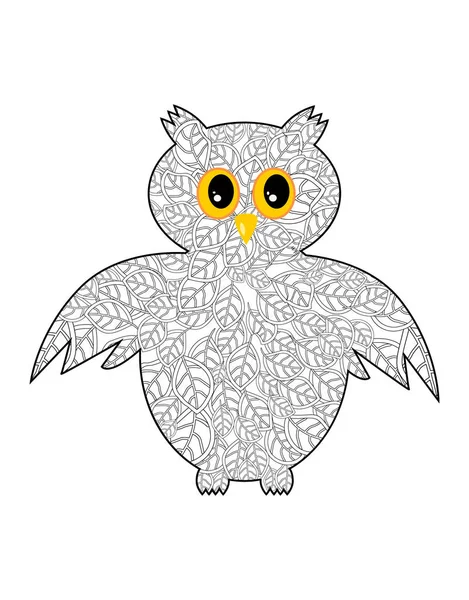 Hibou ornemental, mascotte ethnique zenchevêtrée, amulette, masque d'oiseau , — Image vectorielle