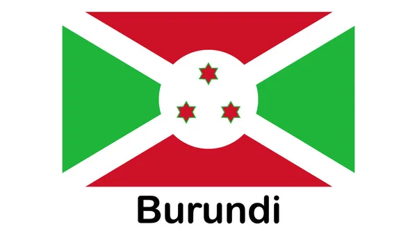 Originele en eenvoudige Burundese vlag geïsoleerd in officiële kleuren en — Stockvector