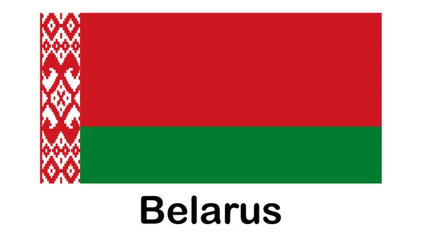 Прапор Білорусі. Оригінальний і простий Білоруський прапор ізольований в — стоковий вектор