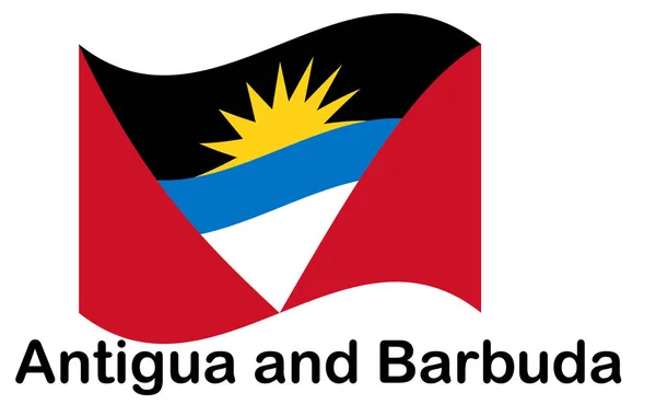 Antigua ve Barbuda bayrağı. resmi renkler ve orantı doğru — Stok Vektör