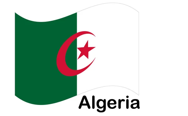 Oryginalne i proste flagi Algierii izolowane w oficjalnych kolorach i — Wektor stockowy