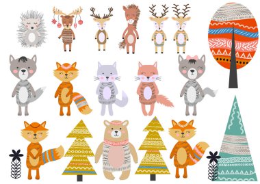 Sevimli İskandinav Tarzı Hayvanlar ve Tasarım Elemanları