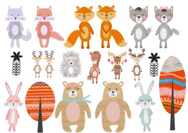 Sevimli İskandinav Tarzı Hayvanlar ve Tasarım Elemanları