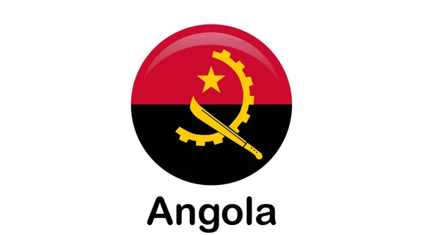 Bandiera dell'Angola Icona, Bandiera nazionale per countr — Vettoriale Stock