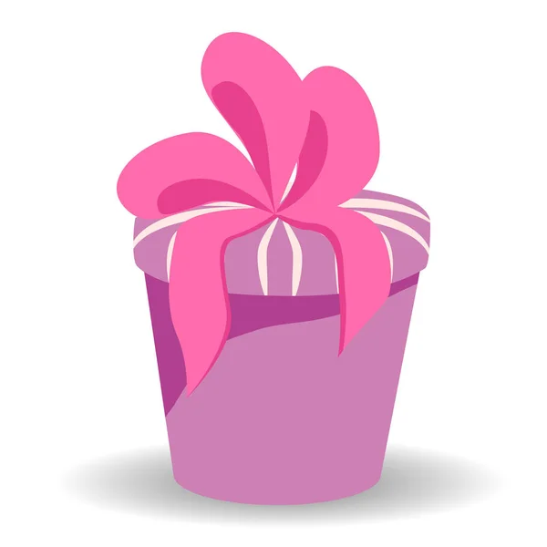Schöne Geschenkschachtel mit überwältigender Verbeugung. Geschenkbox-Symbol. Geschenk — Stockvektor