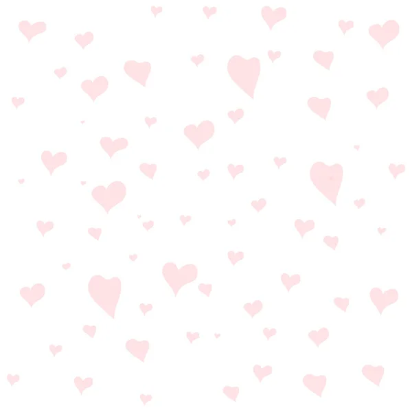 Hearts Falling Background. St. Valentine s Day. Romantic Scatter — 스톡 벡터