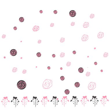 Hassas bir arkaplan, çerçeve, albüm, pembe çiçekler, güller,