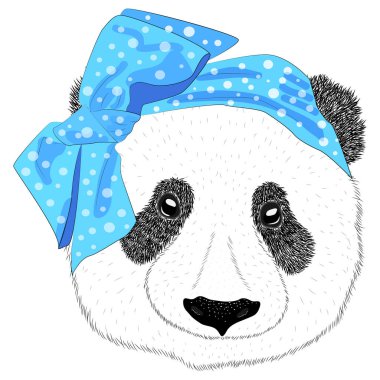 Elinde yay olan bir panda kızının resmi.