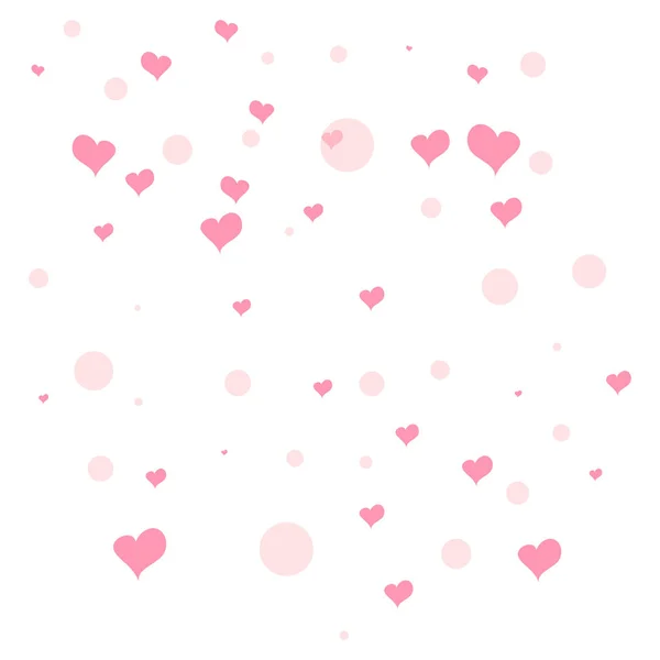 Hearts Falling Background. St. Valentine s Day. Romantic Scatter — 스톡 벡터