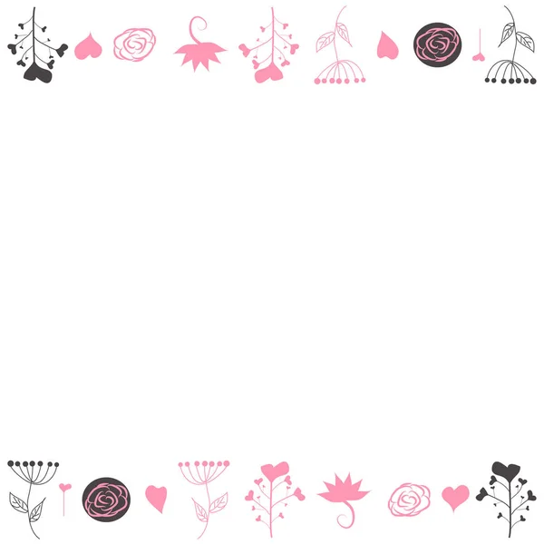 Delikat bakgrund, ram, klippbok, med rosa blommor, rosor, — Stock vektor