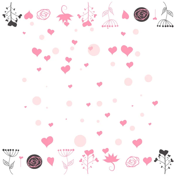 Corazones cayendo fondo. Día de San Valentín. Dispersión romántica — Vector de stock