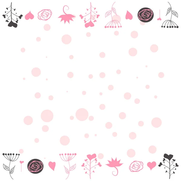 Delicate background, frame, scrapbook, with pink flowers, roses, — Stock Vector