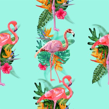 Flamingolu, canavarlı ve palmiye yapraklı tatlı pastel desenli. Hayır.