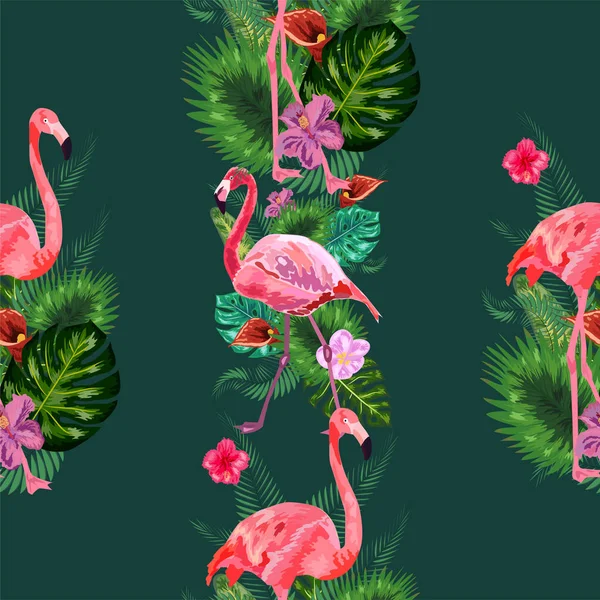 Hermoso vector sin costuras floral verano patrón fondo con — Vector de stock