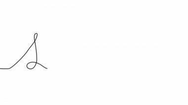 İzole edilmiş nesnenin sürekli bir çizgi çiziminin kendi kendine çizimi - kalp aşk sembolü şekli