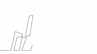 Şehir gökdelenlerinin aralıksız çizimlerinin animasyonu