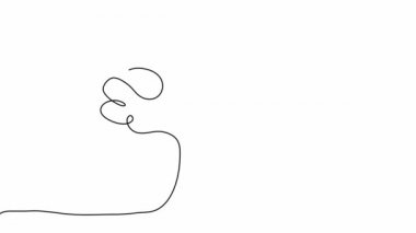 Tek bir çizginin basit animasyonu. Ağaç, doğa, yeşil, bahar, orman, bahçe çizimi.