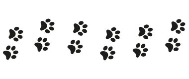 Kedi köpek izleri, ayak izleri, tasarım. Kedi ayak izleri, sağa dön.