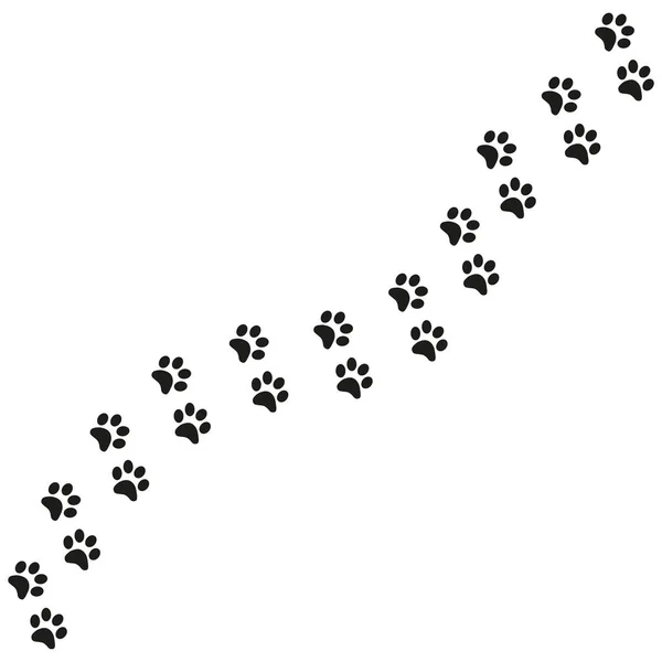 Track Cat Dog Tracks Footprint Design Footprints Cat Turn Right — Stock Vector