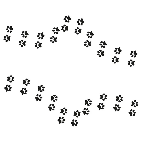 Стежка Доріжок Котячих Собак Сліди Дизайн Сліди Кота Поверніть Праворуч — стоковий вектор