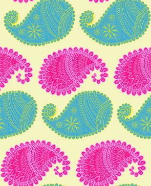 Türk salatalıkları. Doğu motifi. Kumaşlar için kusursuz süs, duvar kağıdı, arka plan. Retro tarzı, klasik..