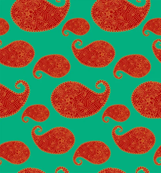 Naadloos Patroon Van Prachtige Paisley Komkommers Turks Indisch Perzisch Illustratie — Stockvector