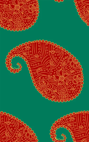 Naadloos Patroon Van Prachtige Paisley Komkommers Turks Indisch Perzisch Illustratie — Stockvector