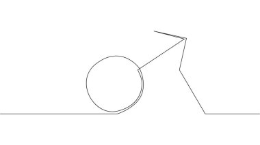 Erkek sembolü. bir doğrunun sürekli çizimi