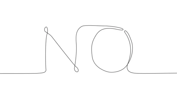 Dessin Une Ligne Ligne Phrase Continue Non — Image vectorielle