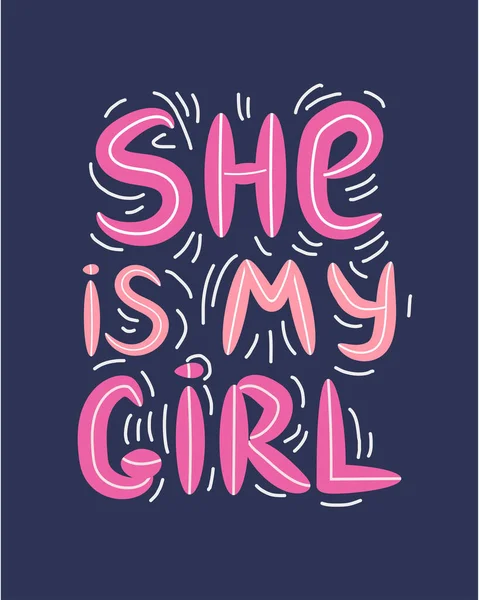 Lgbt Zitat She Girl Concept Print Postcard Banner Einem Schönen — Stockvektor