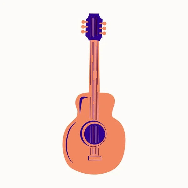 Акустическая Гитара Окружении Нот Музыкальный Фестиваль Creative Festival Живая Афиша — стоковый вектор
