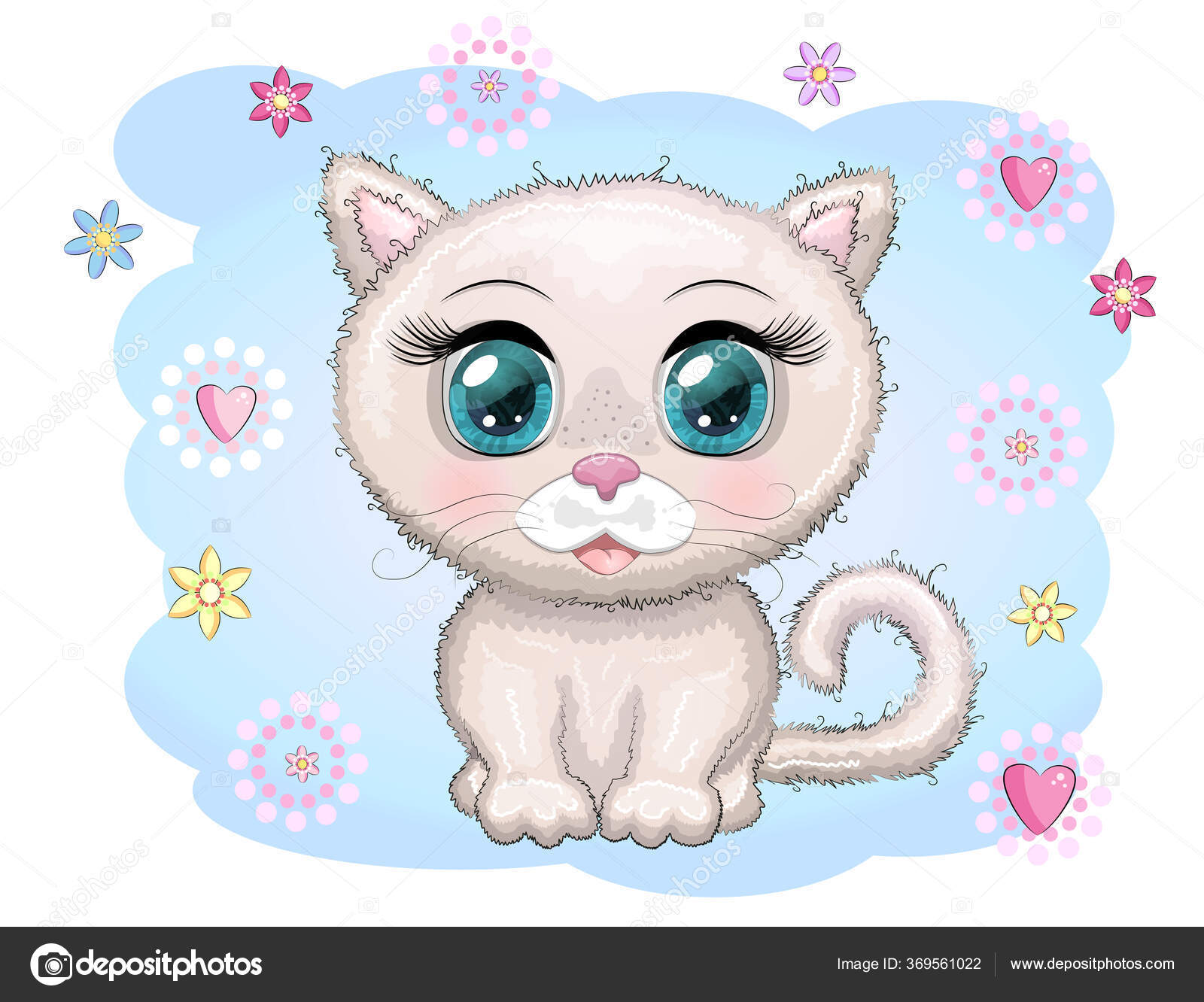 귀여운 고양이 배경에 고양이 스톡 벡터 - ©Michiru13 369561022, image size:1600x1332