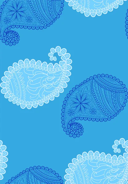 Modèle Sans Couture Bleu Avec Ornement Indien Concombre Turc — Image vectorielle