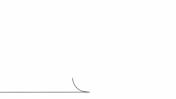 Animação de autodesenho de um desenho de linha de objeto isolado - ampulheta — Vídeo de Stock