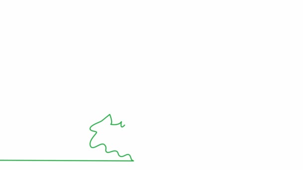 Selbst, Zeichnung, Animation durchgängig nur eine Linie gezeichnet Weihnachtsbaum von Hand gezeichnet Bild Silhouette. — Stockvideo