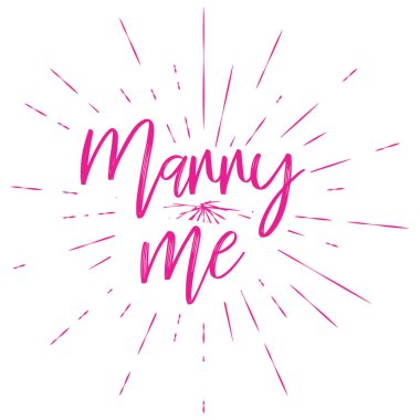 lşık ışınları ile Evlen ME retro etiketinin tipografik çizimi. harf kompozisyonu.